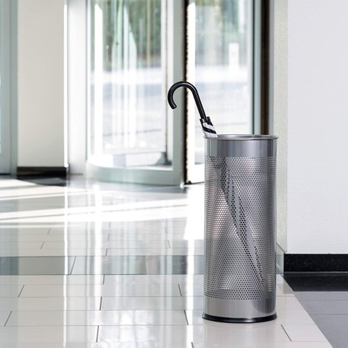 Durable Metal Umbrella Stand Silver
