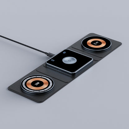 3 IN 1 Magnetic Folding Wireless Chargeing Station For IPhone Transparent Fast Charging For IWatch And Airpods