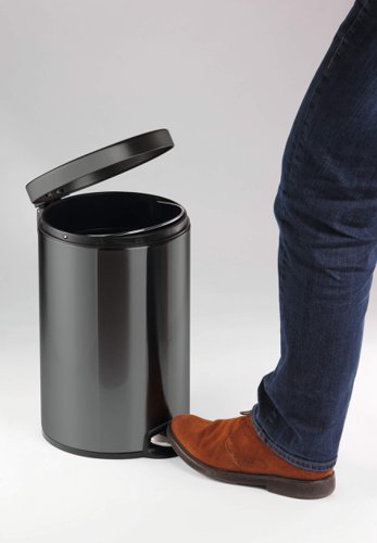 Durable Pedal Bin Round 5L, 12L, 20L Charcoal