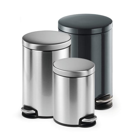 Durable Pedal Bin Round 5L, 12L, 20L Charcoal