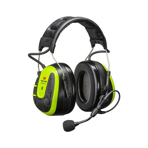 Noise-canceling safety earmuffs with microphone