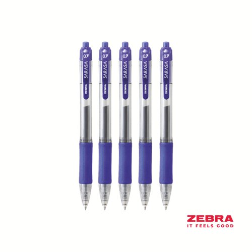 Zebra SARASA Gel Retractable Rollerball 0.7mm Pen Black, Blue Ink Pack 36