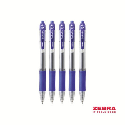 Zebra SARASA Gel Retractable Rollerball 0.7mm Pen Black, Blue Ink Pack 36