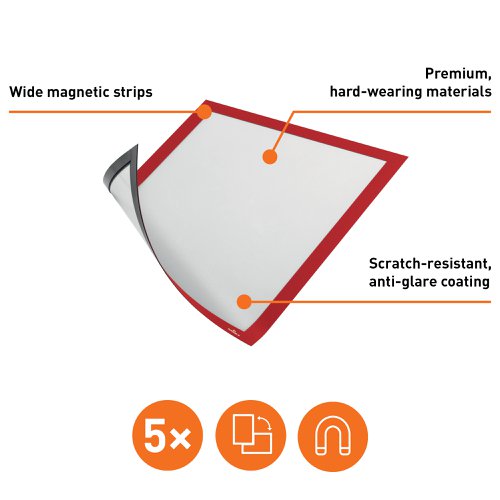 Durable DURAFRAME Magnetic A4 Black, A3 Black, A3 Red, A3 Silver, A4 Red, A4 Yellow, A4 Green, A4 Orange, A4 Silver, A5 Black, A5 Silver, A6 Black, A6 Silver (5)
