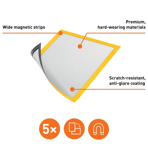 Durable DURAFRAME Magnetic A4 Black, A3 Black, A3 Red, A3 Silver, A4 Red, A4 Yellow, A4 Green, A4 Orange, A4 Silver, A5 Black, A5 Silver, A6 Black, A6 Silver (5)