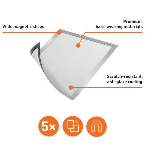 Durable DURAFRAME Magnetic A4 Black, A3 Black, A3 Red, A3 Silver, A4 Red, A4 Yellow, A4 Green, A4 Orange, A4 Silver, A5 Black, A5 Silver, A6 Black, A6 Silver (5)