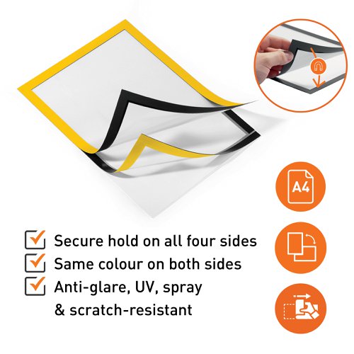 Durable DURAFRAME Adhesive A6 Black (2, A6 Silver (2, A5 Black (2, A5 Silver (2, A4 Black (2, A4 White (2, A4 Red (2, A4 Yellow (2, A4 Green (2, A4 Orange (2, A4 Silver (2, A4 Gold (2, A3 Black (2, A3 Red (2, A3 Green (2, A3 Blue (2, A3 Silver (2, A4 Black (10, A4 Silver (10, A3 Black (6, A3 Red (6, A3 Blue (6, A3 Silver (6)