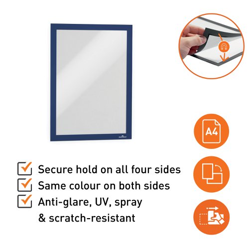 Durable DURAFRAME Adhesive A4 Dark Blue (2, 10)