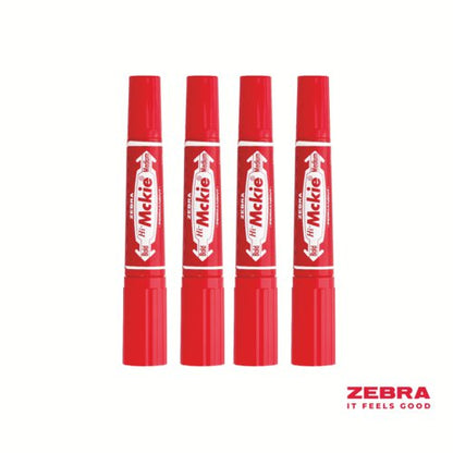 Zebra HI Mckie Bold Double Ended Black, Blue, Red Ink Permanent Marker - Pack of 10