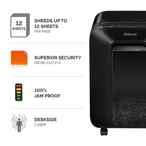 Powershred LX201 Black Shredder (Micro Cut) 230V UK