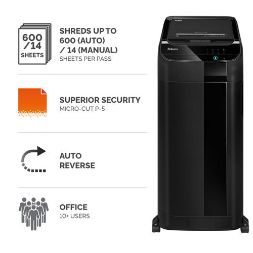 Automax 600m Auto Feed Shredder (Micro Cut) 230V EU/UK