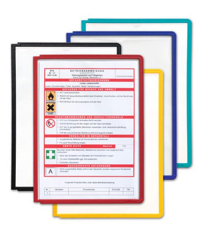 Durable SHERPA Display Panel A4 Black, Red, Yellow, Green, Blue, Orange (5)