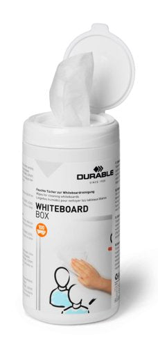 Durable Whiteboard Tub 100 Wipes