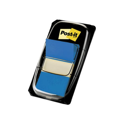 Post-it Index Flags, Medium, Blue, Yellow, 25.4 mm x 43.2 mm, 50 Flags/Dispenser, 1 Dispenser/Pack