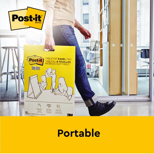 Post-it Super Sticky Table Top Dry Erase Easel Pad, White, 58.4 cm x 50.8 cm, 20 Sheets/Pad, 6 Pads/Pack, 100% PEFC SGSCH-PEFC-COC-110078