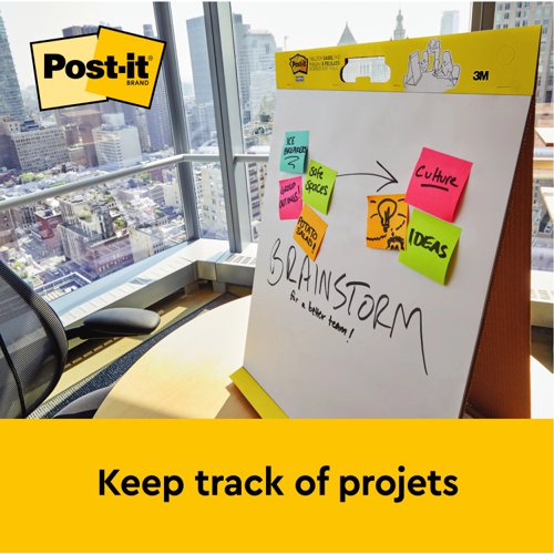 Post-it Super Sticky Table Top Dry Erase Easel Pad, White, 58.4 cm x 50.8 cm, 20 Sheets/Pad, 6 Pads/Pack, 100% PEFC SGSCH-PEFC-COC-110078