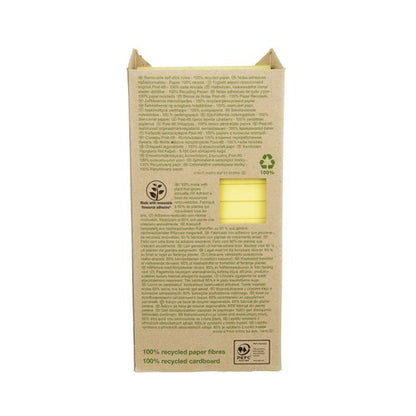 Post-it Recycled Notes, Canary Yellow, 76 mm x 76 mm, 100 Sheets/Pad, 16 Pads/Pack, 100% PEFC Recycled SGSCH-PEFC-COC-110078