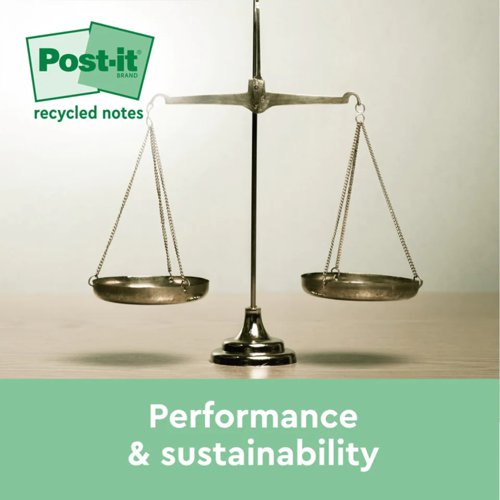 Post-it Recycled Notes, Canary Yellow, 76 mm x 76 mm, 100 Sheets/Pad, 16 Pads/Pack, 100% PEFC Recycled SGSCH-PEFC-COC-110078