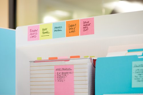 Post-it Super Sticky Notes, Cosmic Colour Collection, 76 mm x 127, 76 mm, 90 Sheets/Pad, 6 Pads/Pack, 100% PEFC SGSCH-PEFC-COC-110078