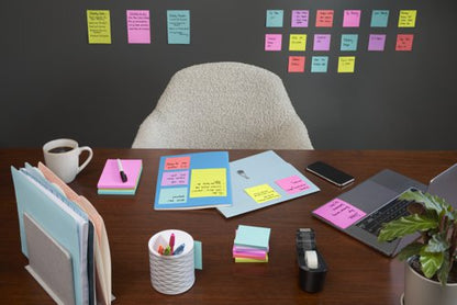 Post-it Super Sticky Notes, Cosmic Colour Collection, 76 mm x 127, 76 mm, 90 Sheets/Pad, 6 Pads/Pack, 100% PEFC SGSCH-PEFC-COC-110078
