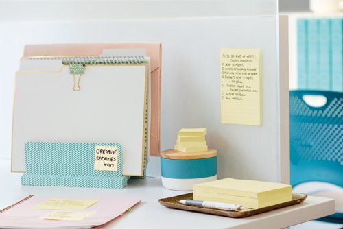 Post-it Super Sticky Notes, Canary Yellow, 76 mm x 76 mm, 90 Sheets/Pad, 12 Pads/Pack, Cardboard Pack, 100% PEFC SGSCH-PEFC-COC-110078