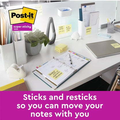 Post-it Super Sticky Notes, Canary Yellow, 76 mm x 76 mm, 90 Sheets/Pad, 12 Pads/Pack, Cardboard Pack, 100% PEFC SGSCH-PEFC-COC-110078