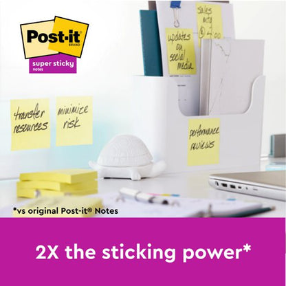 Post-it Super Sticky Notes, Canary Yellow, 76 mm x 76 mm, 90 Sheets/Pad, 12 Pads/Pack, Cardboard Pack, 100% PEFC SGSCH-PEFC-COC-110078