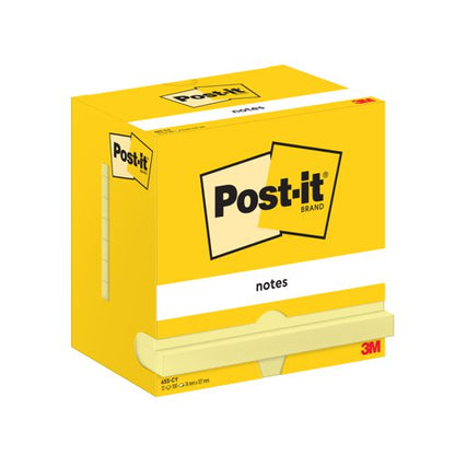 Post-it Notes, Canary Yellow, 76 mm x 127, 76 mm, 100 Sheets/Pad, 12 Pads/Pack, Cardboard Pack, 100% PEFC SGSCH-PEFC-COC-110078