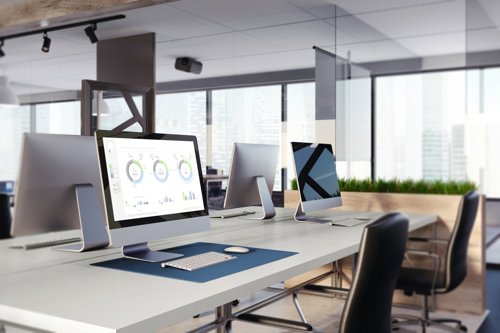 Durable Desk Mat Contoured 53x40cm Clear, Black, Blue, Grey