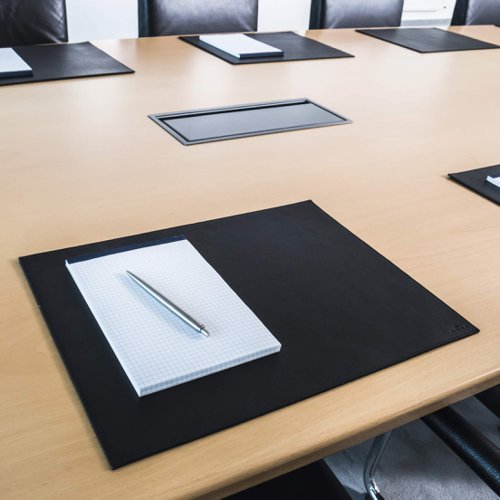 Durable Leather Desk Mat 42x30cm Black