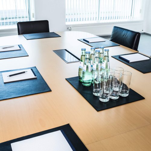 Durable Leather Desk Mat 42x30cm Black