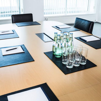 Durable Leather Desk Mat 42x30cm Black
