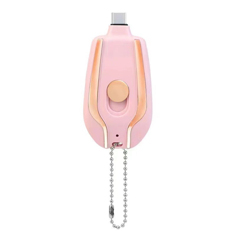 1500mAh Mini Power Emergency Pod Keychain Charger With Type-C Iphone and Android