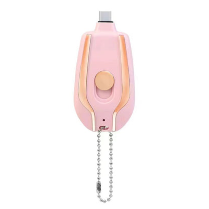 1500mAh Mini Power Emergency Pod Keychain Charger With Type-C Iphone and Android