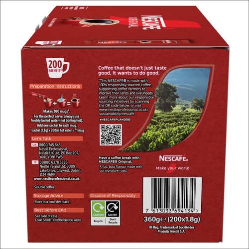Nescafe Original Coffee Stick Packs 200's (1)