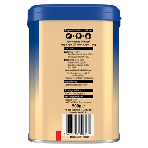 x6 Tin Nescafe Gold Blend Decaf. 500g