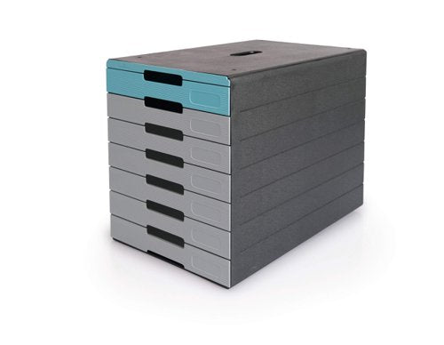 Durable IDEALBOX ECO 7 Drawer Box Blue, Red