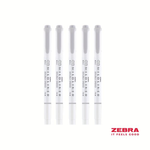 MILDLINER Double Ended Cool and Refined Highlighter Blue, Grey, Red, Green - Pack of 10