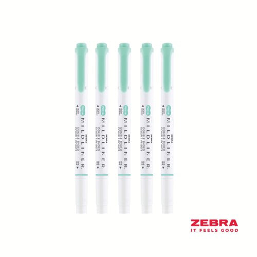 Zebra MILDLINER Double Ended Fluorescent Blue, Yellow, Pink, Green, Orange Highlighter - Pack of 10
