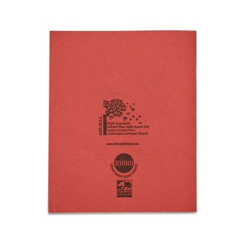 VEX362-15-0: RHINO 8 x 6.5 Exercise Book 120 Page  Red (Pack of 10, 100)