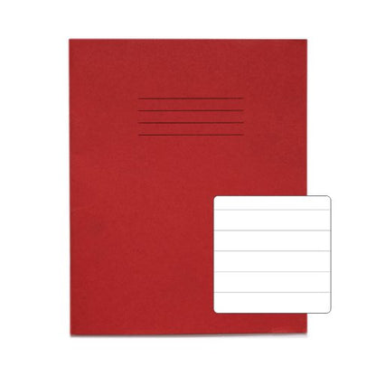 RHINO 8 x 6.5 Exercise Book 32 Page, Red, F12, F15 (Pack of 10)