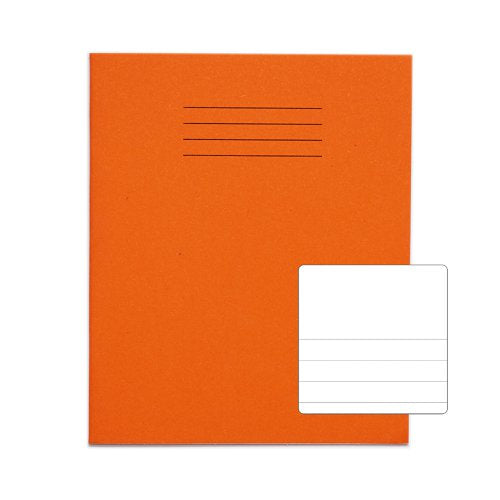 RHINO 8 x 6.5 Exercise Book 48 Page, Orange, TB/F12 (Pack of 10, 100)