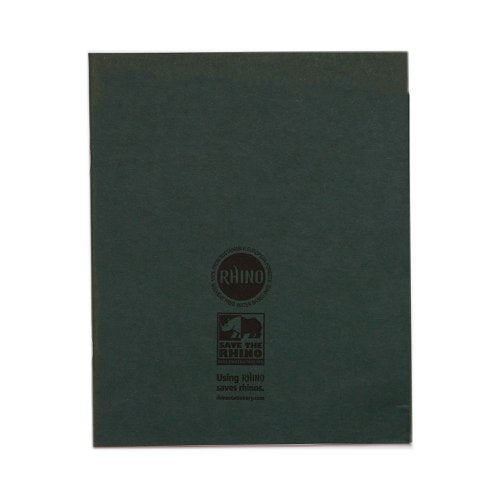 RHINO 8 x 6.5 Exercise Book 48 Page, Dark Green, F8/B (Pack of 10, 100)