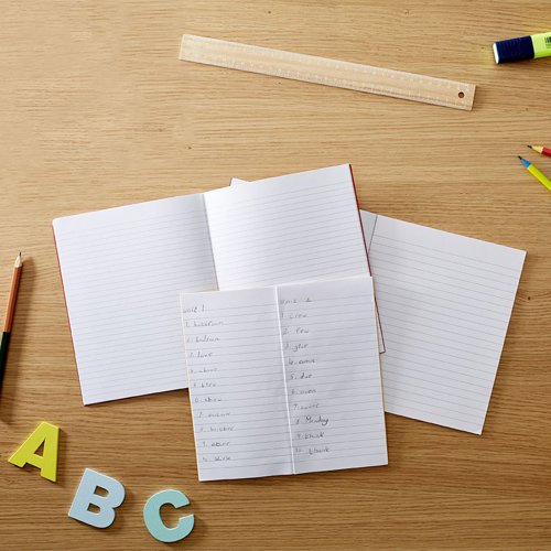 Rhino 8 x 4 Exercise Book 32 Page, Red, F12 (Pack of 10)