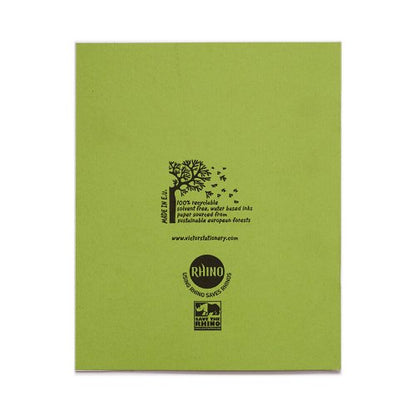 VEX544-222-0: RHINO 8 x 6.5 Exercise Book 80 Page Light Green  S10 (Pack of 10, 100)