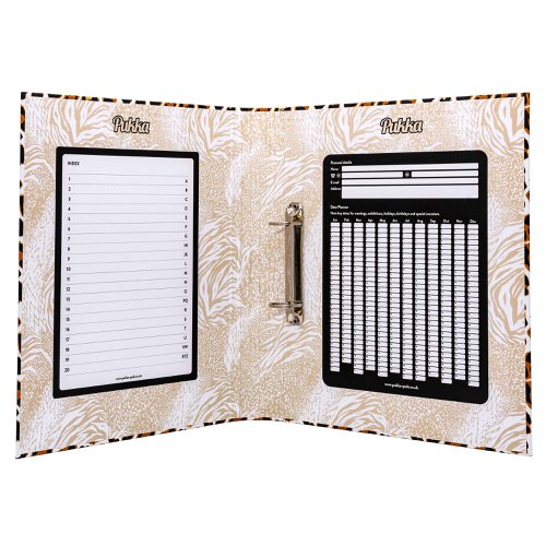 Pukka Pad Wild Roll Bound Ring binder Leopard - Preloaded with Wild A4 5 Part Divider
