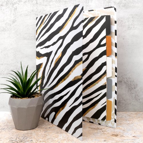 Pukka Pad Wild Roll Bound Ring binder Zebra - Preloaded with Wild A4 5 Part Divider
