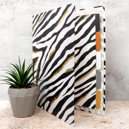 Pukka Pad Wild Roll Bound Ring binder Zebra - Preloaded with Wild A4 5 Part Divider