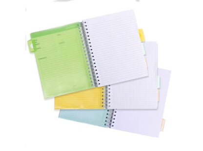 Pukka Pads Pukka Pad B5 Study Book with 4 Coloured Dividers 3 Types of Paper Ruling and Revision Cards
