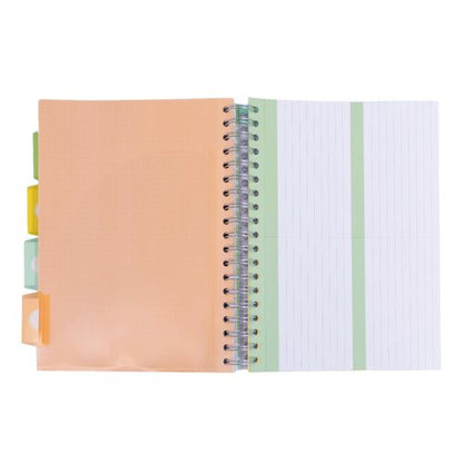 Pukka Pads Pukka Pad B5 Study Book with 4 Coloured Dividers 3 Types of Paper Ruling and Revision Cards